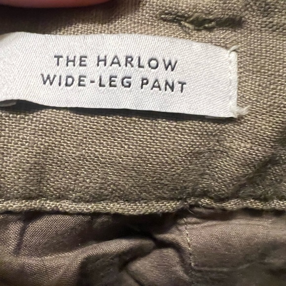 NWOT Madewell The Harlow Wide Leg Olive Green Pant in 100% Linen Size 00 - Picture 13 of 14